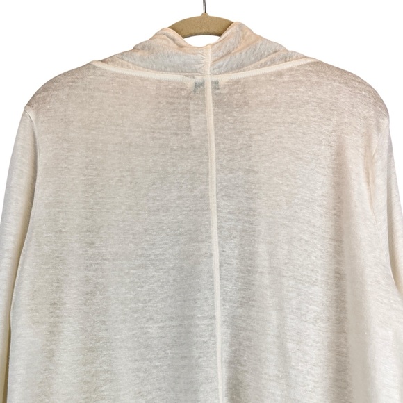 Sundance 100% Linen Open Front Long Sleeve Cardigan Ivory Coastal Lagenlook S/M - Picture 6 of 10